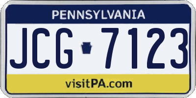 PA license plate JCG7123