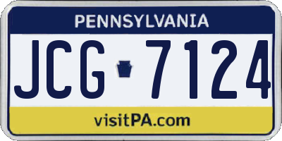 PA license plate JCG7124