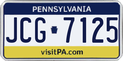PA license plate JCG7125