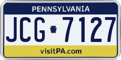 PA license plate JCG7127