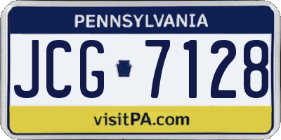 PA license plate JCG7128