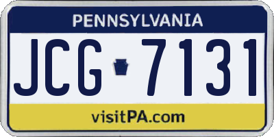 PA license plate JCG7131
