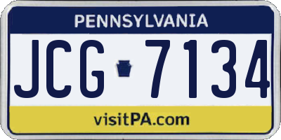 PA license plate JCG7134