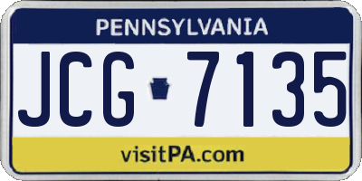 PA license plate JCG7135