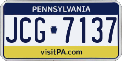 PA license plate JCG7137