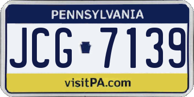 PA license plate JCG7139