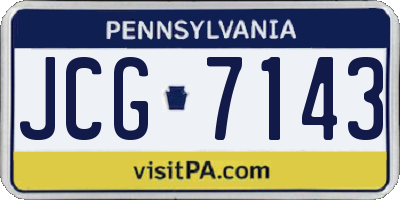 PA license plate JCG7143