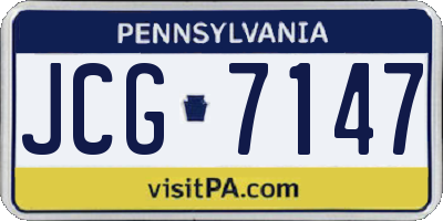PA license plate JCG7147