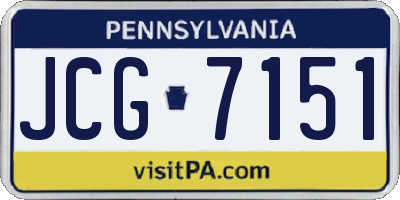 PA license plate JCG7151