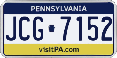 PA license plate JCG7152