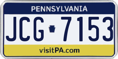 PA license plate JCG7153