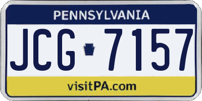 PA license plate JCG7157