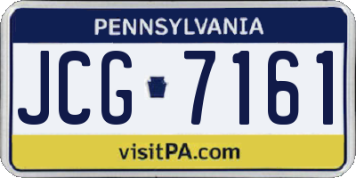 PA license plate JCG7161