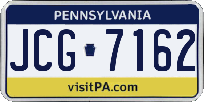 PA license plate JCG7162