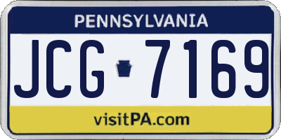 PA license plate JCG7169