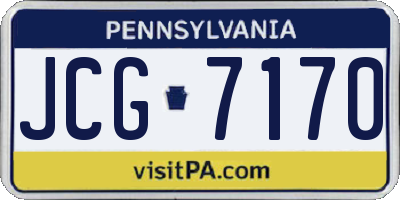 PA license plate JCG7170