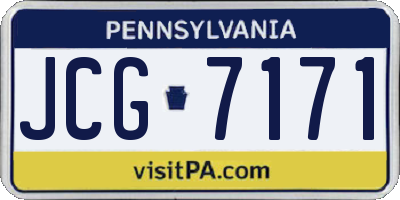 PA license plate JCG7171