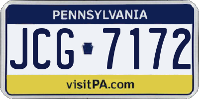 PA license plate JCG7172