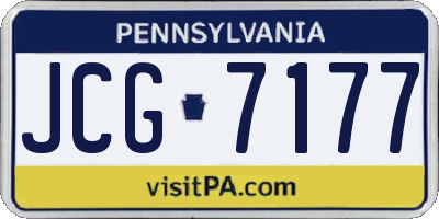 PA license plate JCG7177