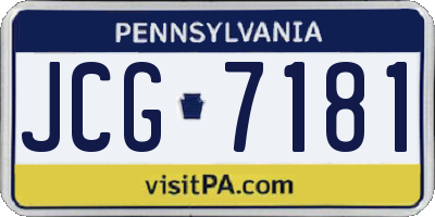 PA license plate JCG7181