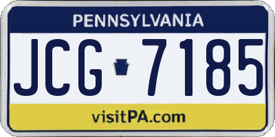 PA license plate JCG7185