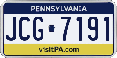 PA license plate JCG7191