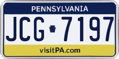 PA license plate JCG7197