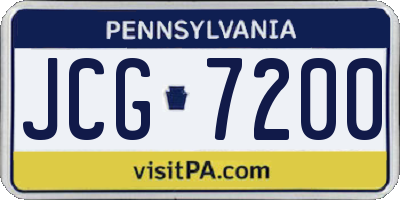 PA license plate JCG7200