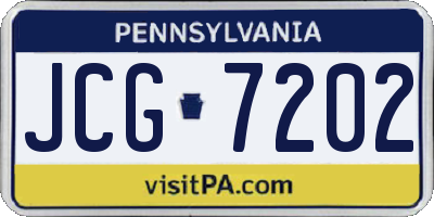 PA license plate JCG7202