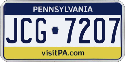 PA license plate JCG7207