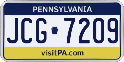 PA license plate JCG7209