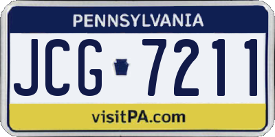 PA license plate JCG7211