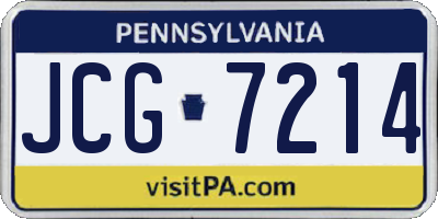 PA license plate JCG7214