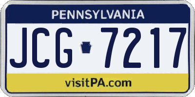 PA license plate JCG7217