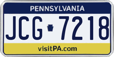 PA license plate JCG7218