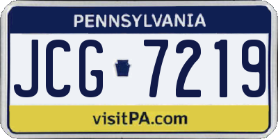 PA license plate JCG7219