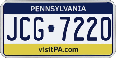 PA license plate JCG7220