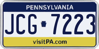 PA license plate JCG7223