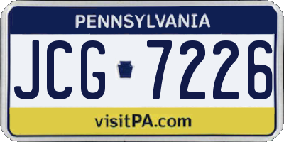 PA license plate JCG7226