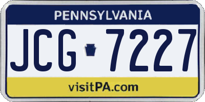 PA license plate JCG7227