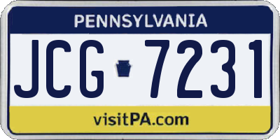 PA license plate JCG7231