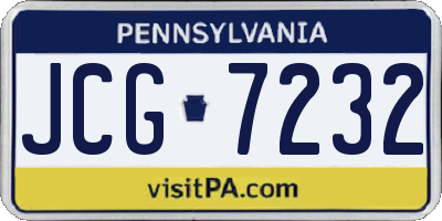 PA license plate JCG7232