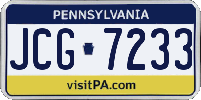 PA license plate JCG7233