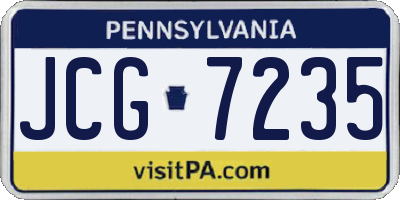 PA license plate JCG7235