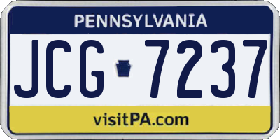 PA license plate JCG7237