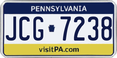 PA license plate JCG7238