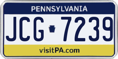 PA license plate JCG7239