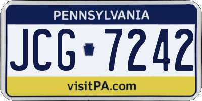 PA license plate JCG7242