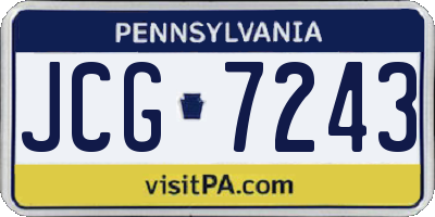 PA license plate JCG7243