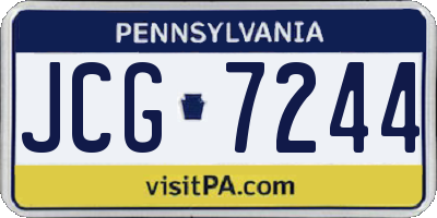 PA license plate JCG7244